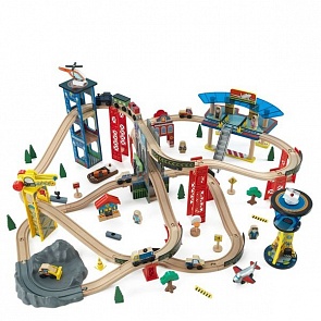 Многоуровневая железная дорога - 85 деталей - Super Highway Train Set (KidKraft, 17809_KE) Многоуровневая железная дорога - 85 деталей - Super Highway Train Set (KidKraft, 17809_KE)